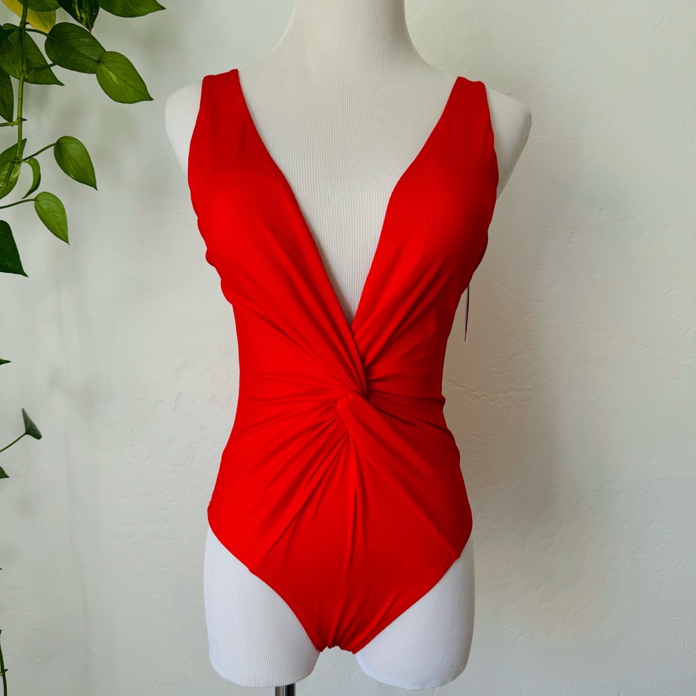NWT Victoria’s Secret Red Ribbed One-piece Swimsuit